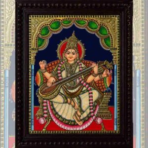Goddess Saraswati Tanjore Painting