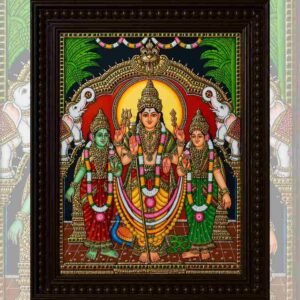 Lord Murugan with Valli and Deivanai