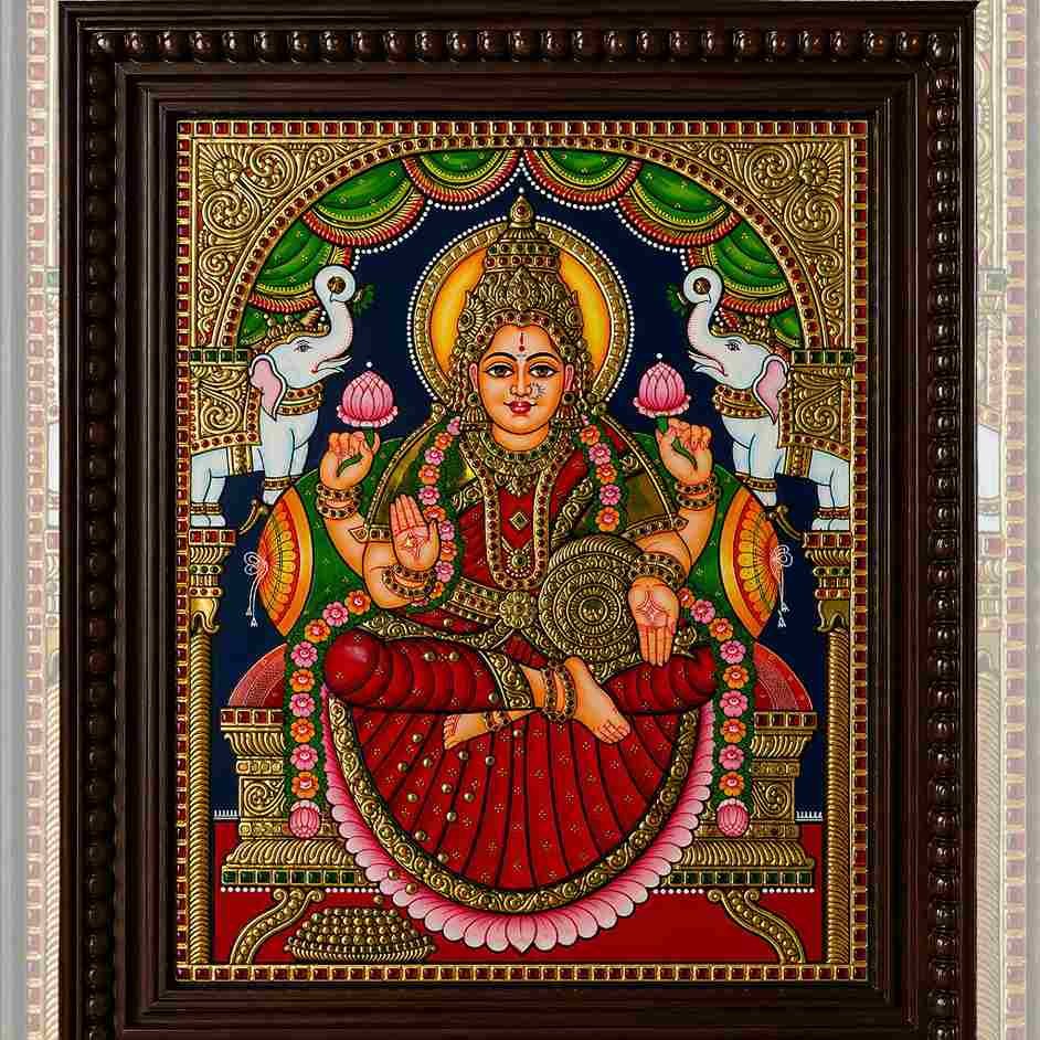 Lakshmi Devi Tanjore Painting