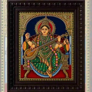 Divine Saraswathi – Tanjore Painting