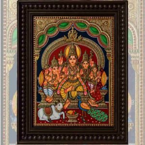 Lord Shiva Family – Tanjore Painting