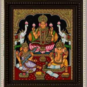Tri-Shakti Mangal Tanjore Painting