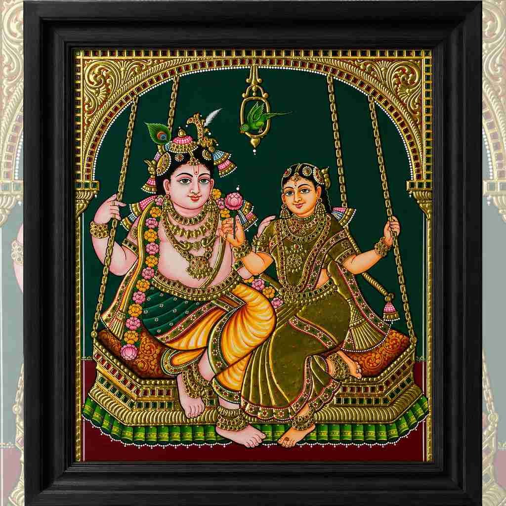 Sri Oonjal Krishna – Tanjore Painting