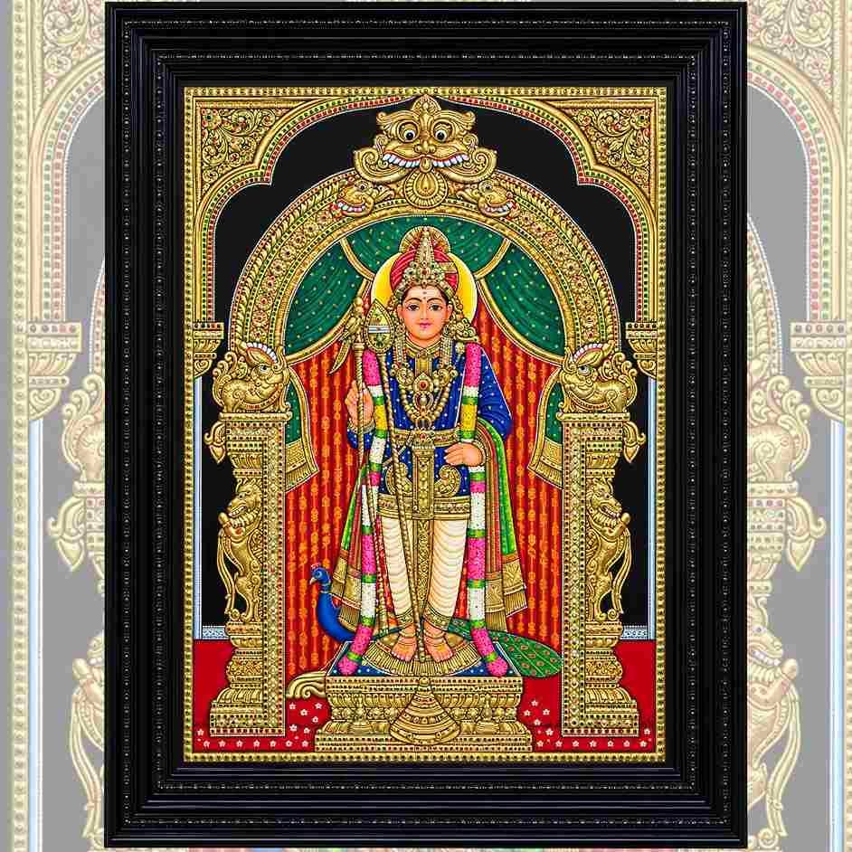 Raja Alangaram Murugan Tanjore Painting